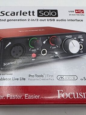 Focusrite 2nd Generation Scarlett Solo USB Audio Interface. NIB Factory Sealed.